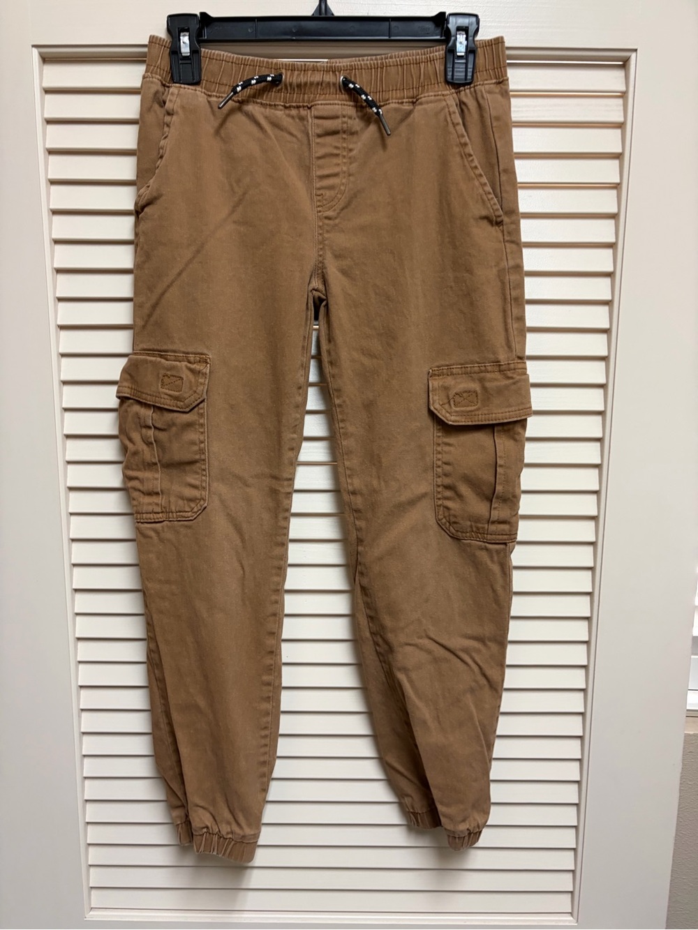RGSTR Cargo Jogger Youth Large Tan Stretch Utility Drawstring Cotton Streetwear